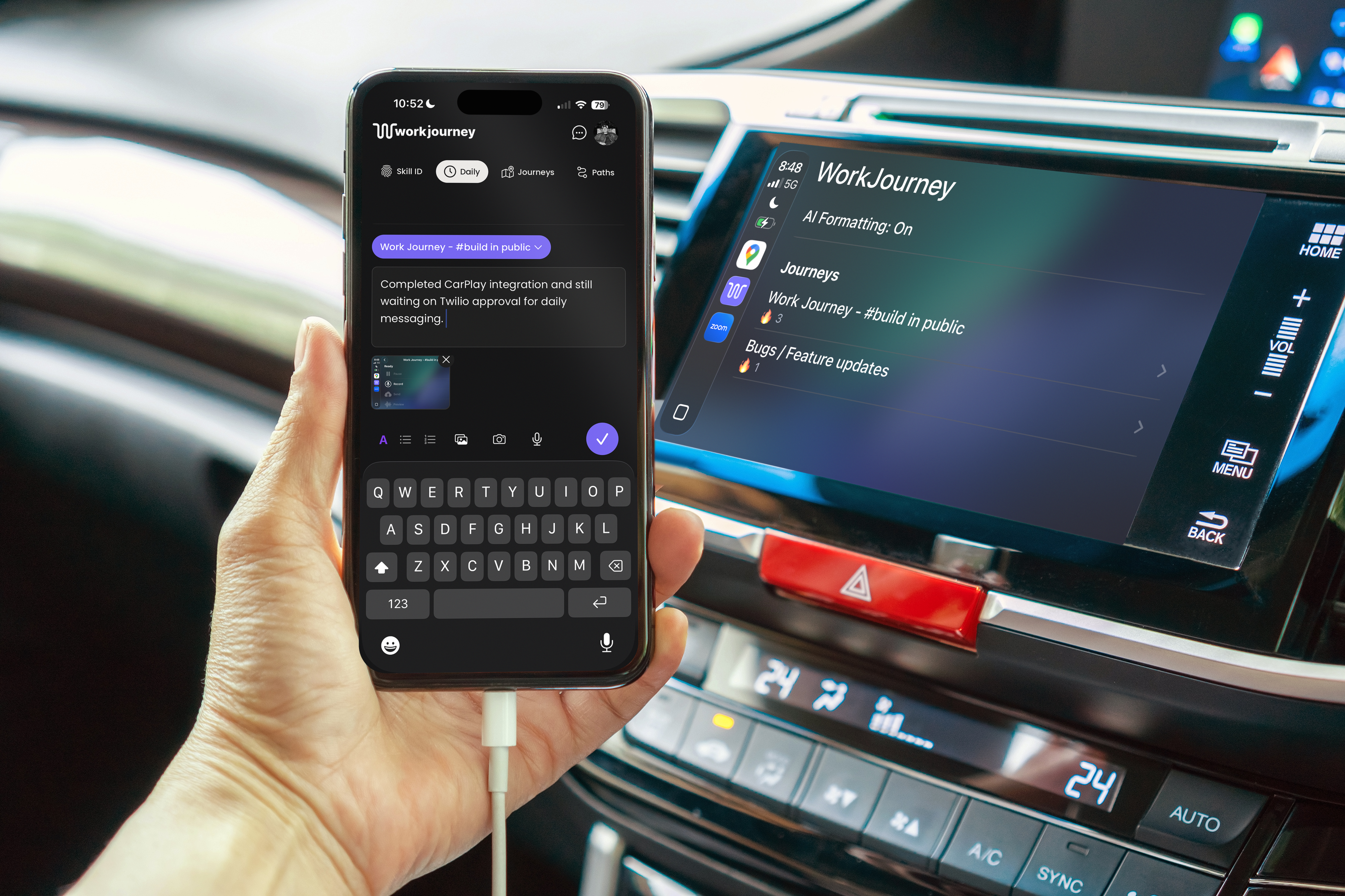 Work Journey CarPlay integration